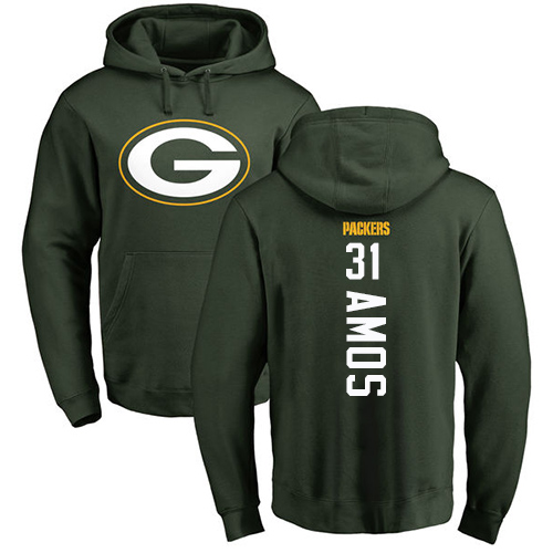 Men Green Bay Packers Green #31 Amos Adrian Backer Nike NFL Pullover Hoodie Sweatshirts